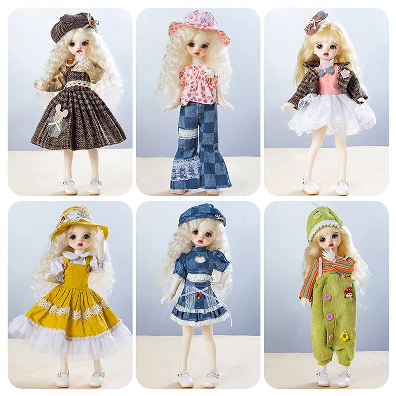 30CM BJD Doll Clothes Girl Dress Up Makeup DIY Toys Dollhouse Accessories Set Children Humanoid Doll Girl Gifts