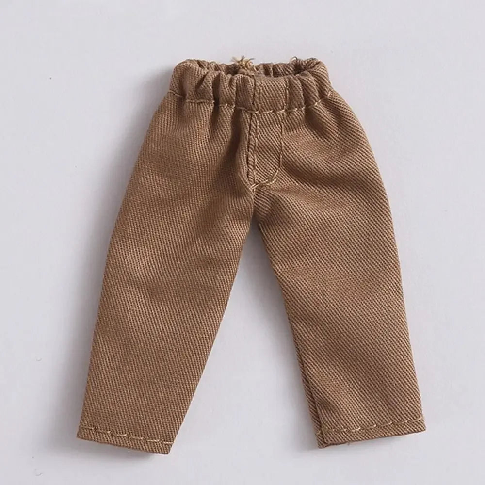 Fashion Doll Clothes For 1/11 OB11 Dolls Denim Trousers For 1/12 Bjd/GSC Doll T-shirt Mini Cute Doll Pants DIY Doll Accessories