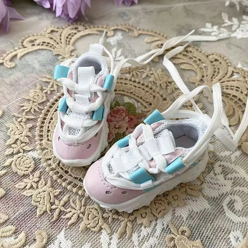 1/3 BJD Doll Shoes Sporty Basketball Sneakers Versatile Casual Dad Shoes 60cm Doll Shoes Multi-color Multi-strap.