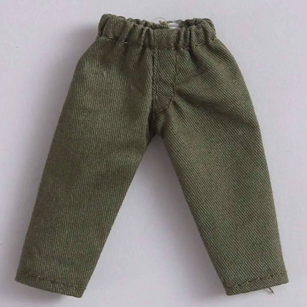 Fashion Doll Clothes For 1/11 OB11 Dolls Denim Trousers For 1/12 Bjd/GSC Doll T-shirt Mini Cute Doll Pants DIY Doll Accessories