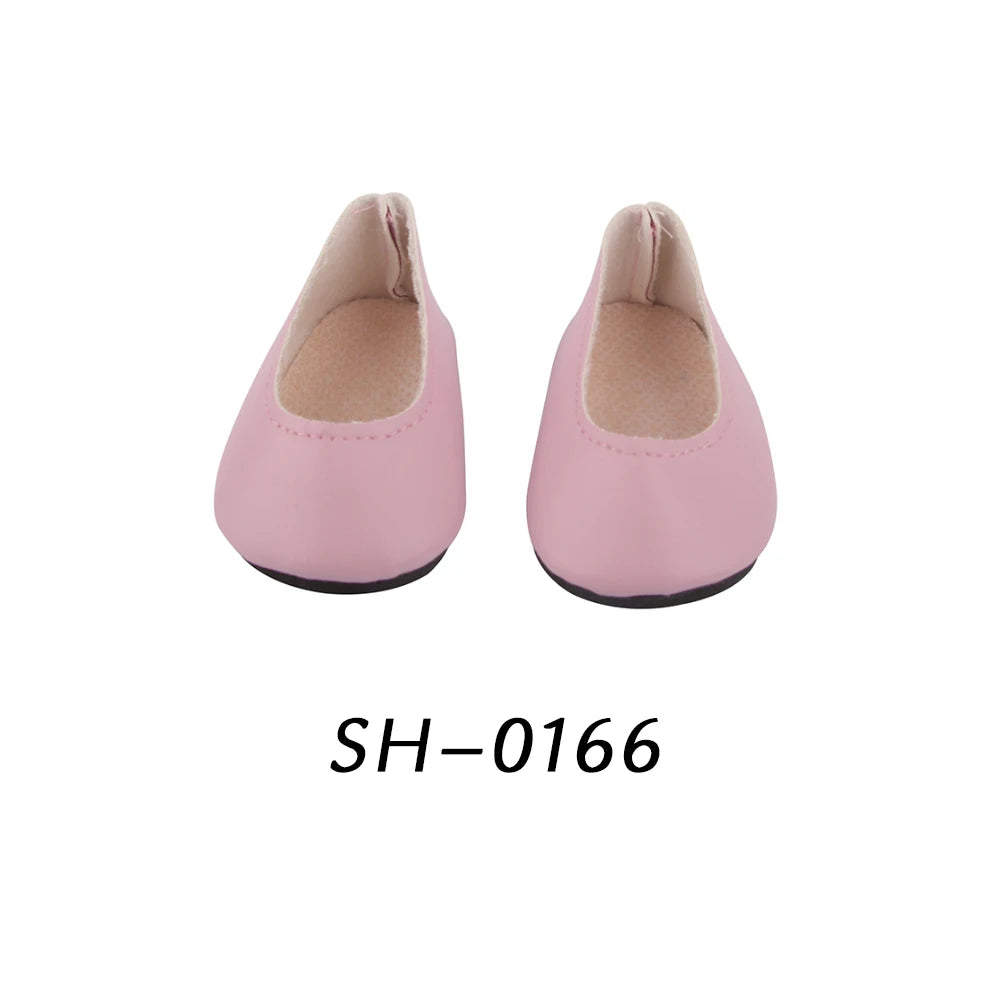 Doll Shoes 7CM PU Boots Handmade Shoes For 18 Inches American&&43Cm Baby New Born Doll Accessories For OG Girl`s DIY Toy Gift