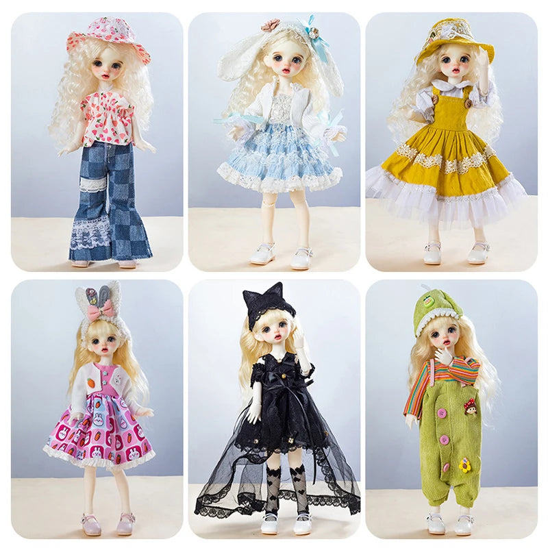 30CM BJD Doll Clothes Girl Dress Up Makeup DIY Toys Dollhouse Accessories Set Children Humanoid Doll Girl Gifts