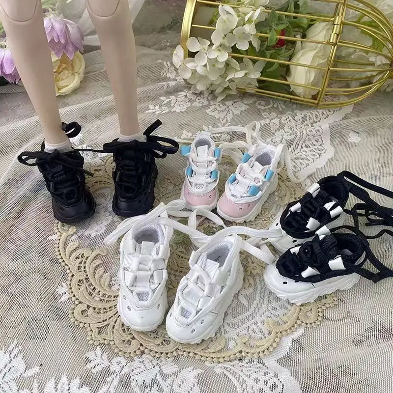 1/3 BJD Doll Shoes Sporty Basketball Sneakers Versatile Casual Dad Shoes 60cm Doll Shoes Multi-color Multi-strap.