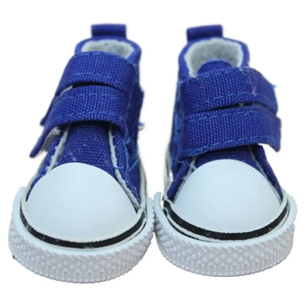 1 Pair 5cm Length Doll Canvas Shoes DIY Mini Doll Sneakers Colorful Plimsolls Mini Casual Shoes Children Toy