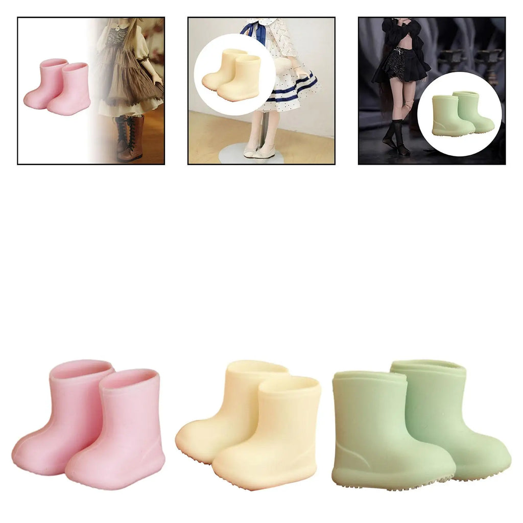 Doll Rain Boots Shoes Doll Accessories for 1/12 Doll Cute Waterproof Sturdy Ob11 Doll Shoes Soft Simulation Stylish Miniature