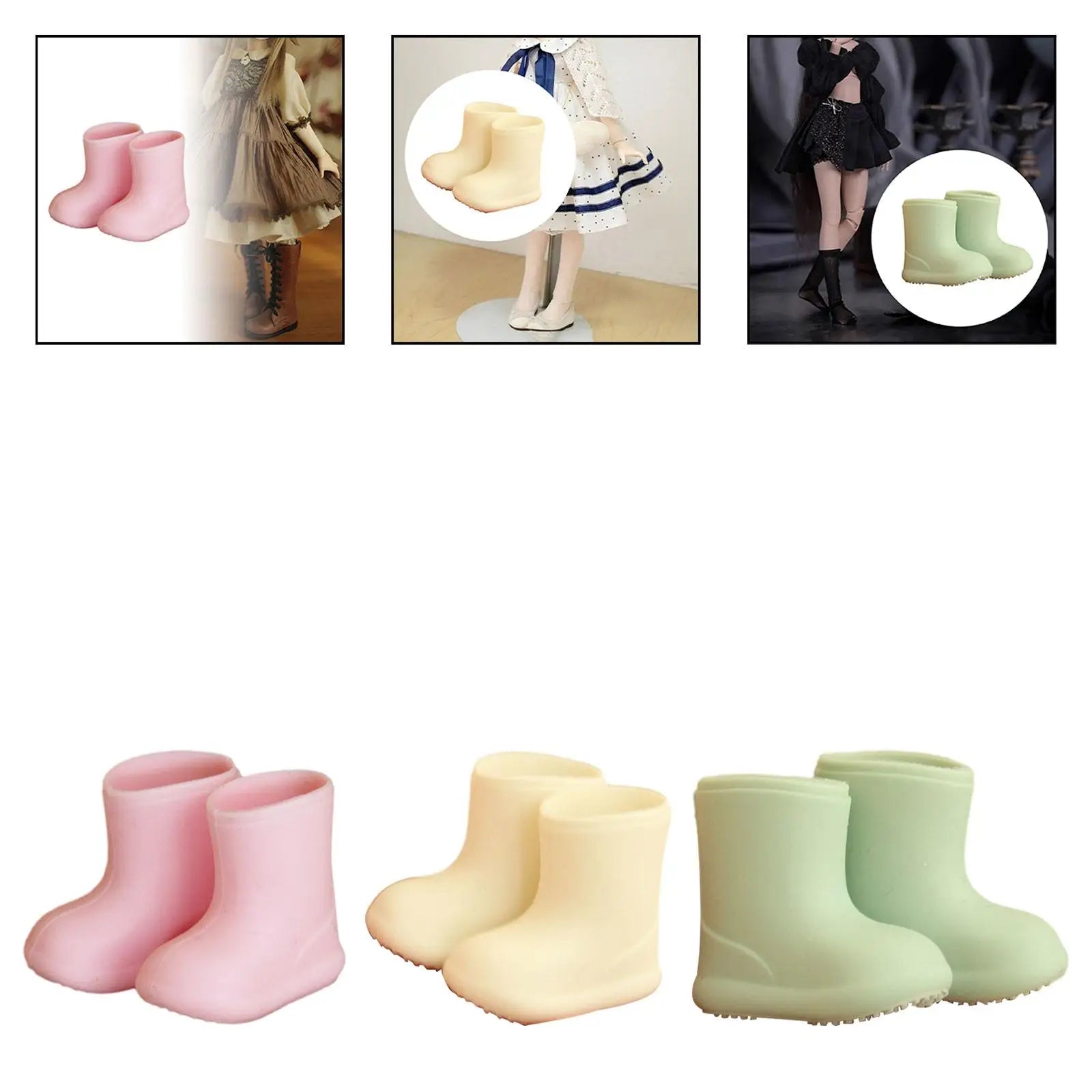 Doll Rain Boots Shoes Doll Accessories for 1/12 Doll Cute Waterproof Sturdy Ob11 Doll Shoes Soft Simulation Stylish Miniature