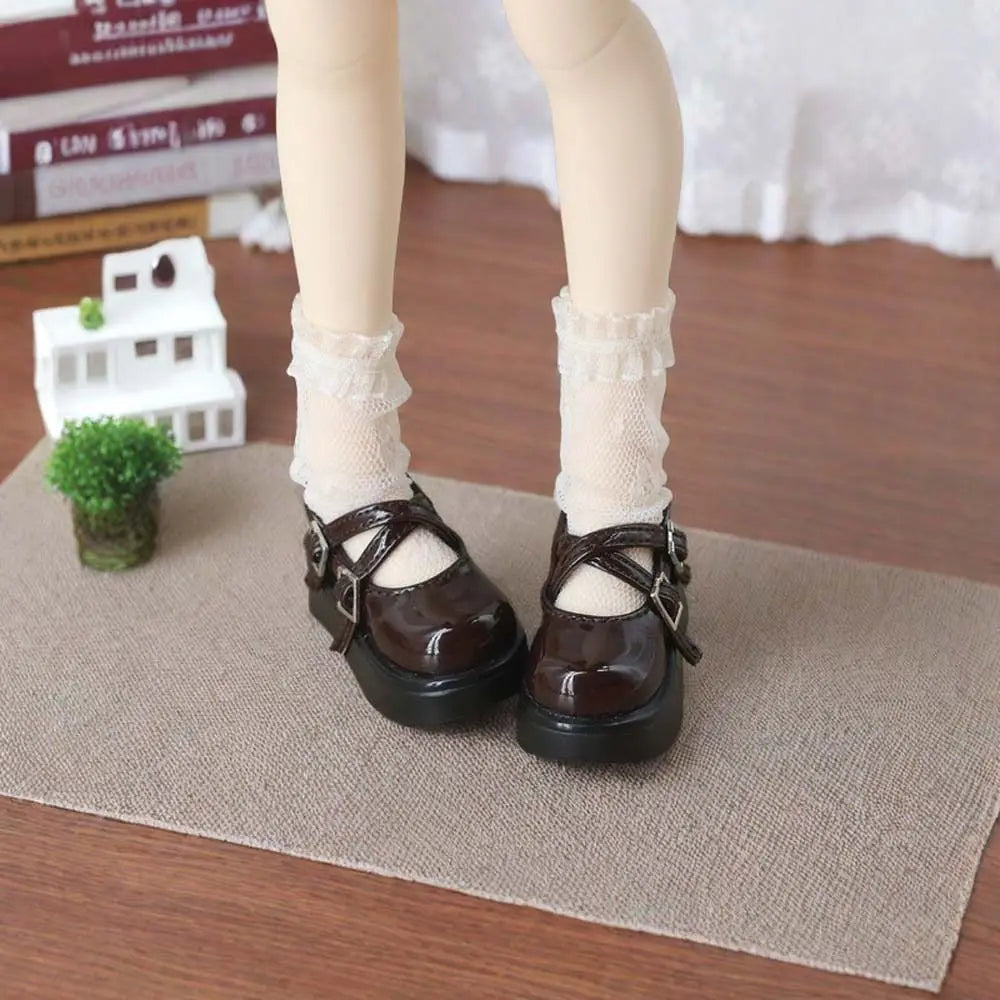 Dress Up 1/4 Dolls Shoes Heightened Thick Sole Handmade Bjd Leather Shoes Casual Wear Multiple Colour 45CM Doll Shoes Diy Toys