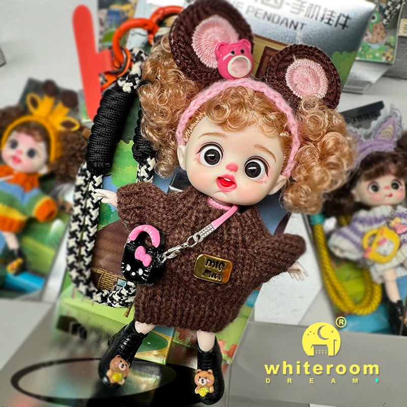 Mini BJD Doll Clothes OB11 Handmade Crochet Sweater Wool Hook Set Accessories Girls DIY Toy Accessories MobilePhone Hanging Gift