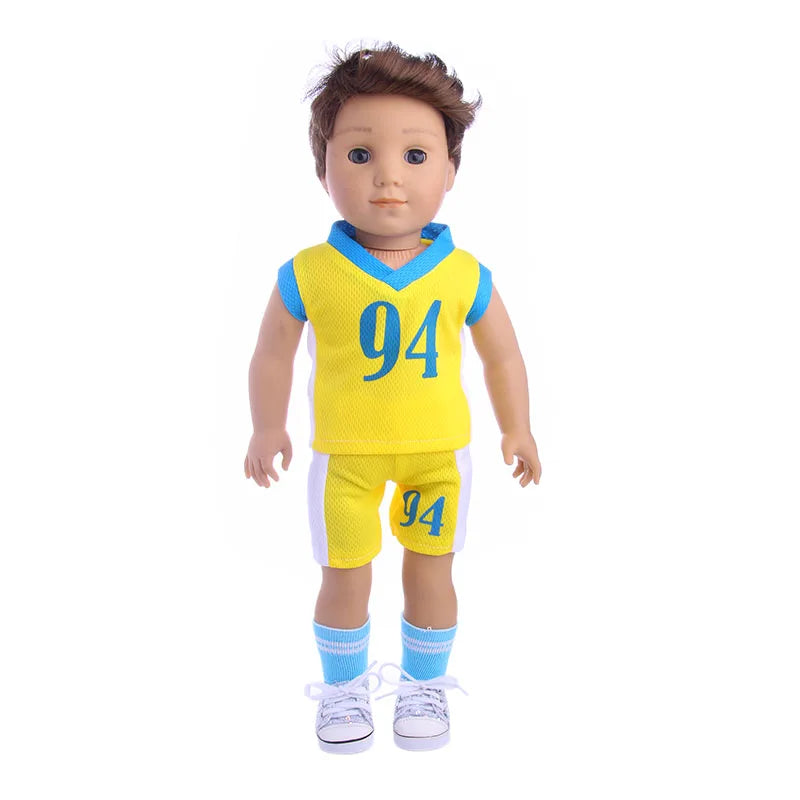 Doll Clothes Leisure Sportswear Cute Animal Print For 43cm Baby Doll &18Inch American Doll Outfits,Our Generation Gifts Toys