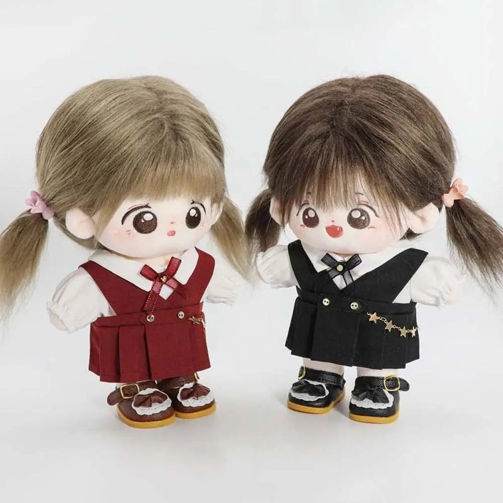 T-shirt 20cm Doll Clothes Stuffed Dolls Dress Up Cotton Dolls Outfit Academy Uniform Skirt Dresses Doll Uniform Set