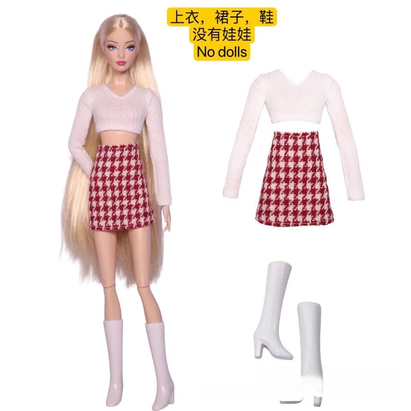 Doll clothes 30 cm doll dress jacket skirt shoes suit fashion design(Only clothes)