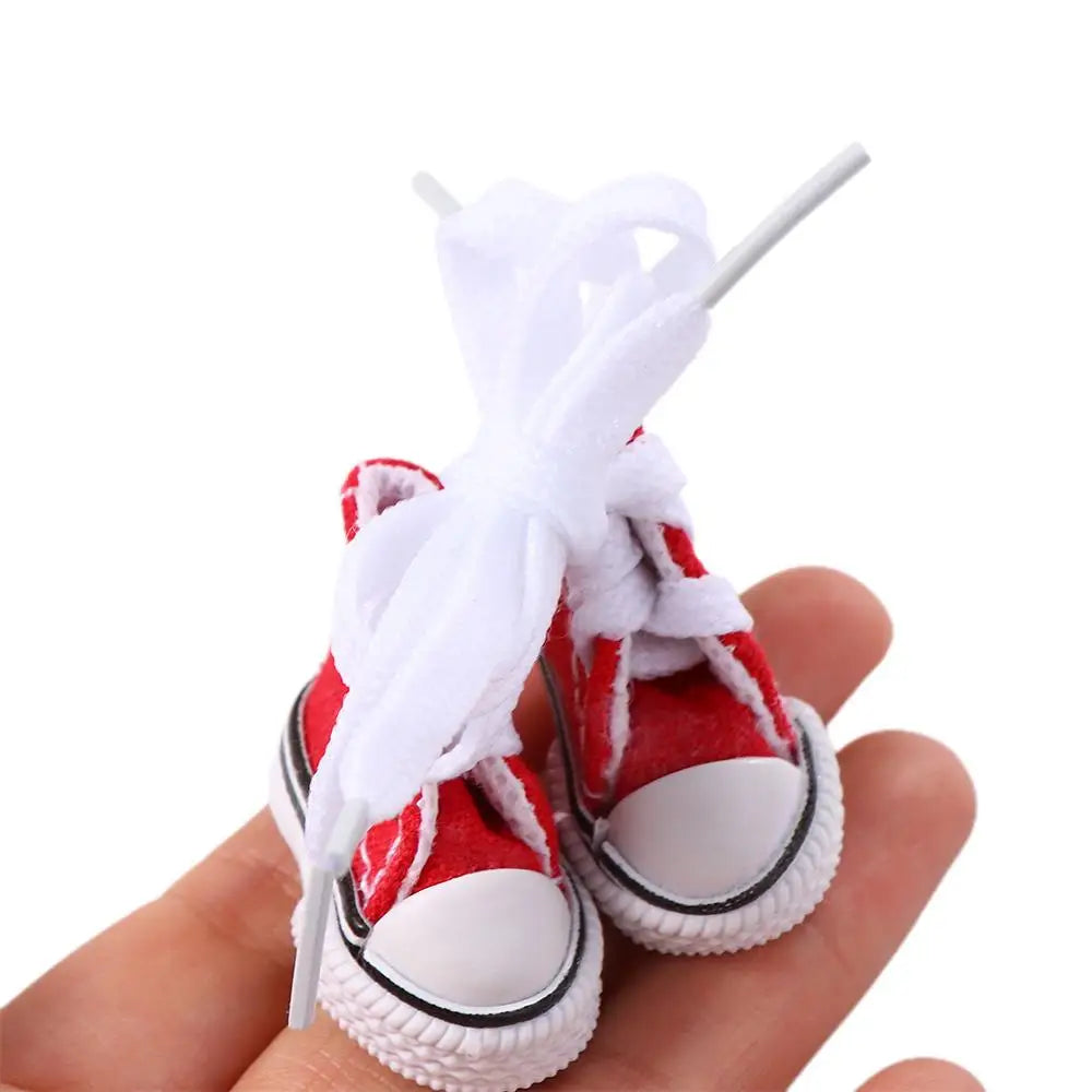 Doll Shoes 3.5CM  Cute Mini Doll Shoes Denim Canvas Shoes For Doll For Toy For Doll Boots Dolls Sneakers Accessories