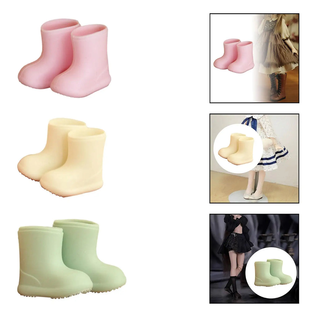 Doll Rain Boots Shoes Doll Accessories for 1/12 Doll Cute Waterproof Sturdy Ob11 Doll Shoes Soft Simulation Stylish Miniature