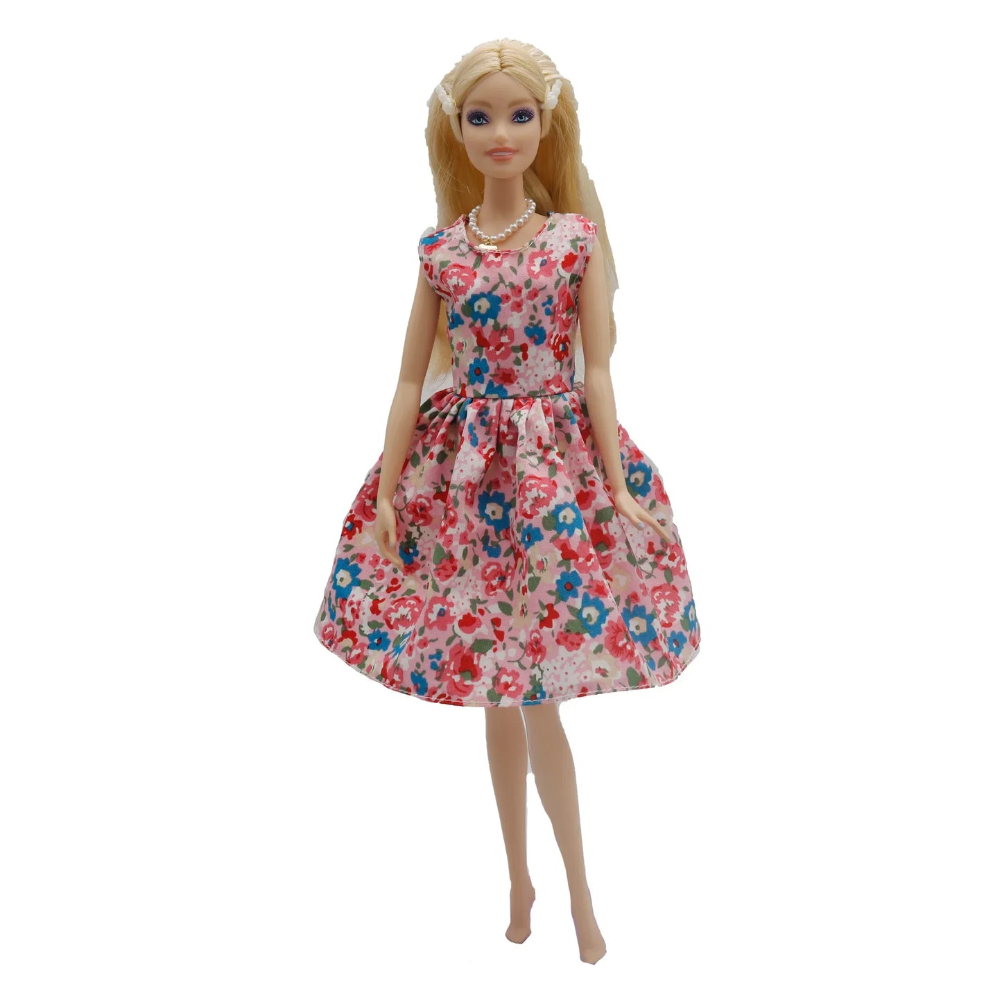 2023 new fashion clothes dress for 30 cm doll 1/6 29 cm Ribbon Hanging Neck Open Back Fragmented Flower Dress
