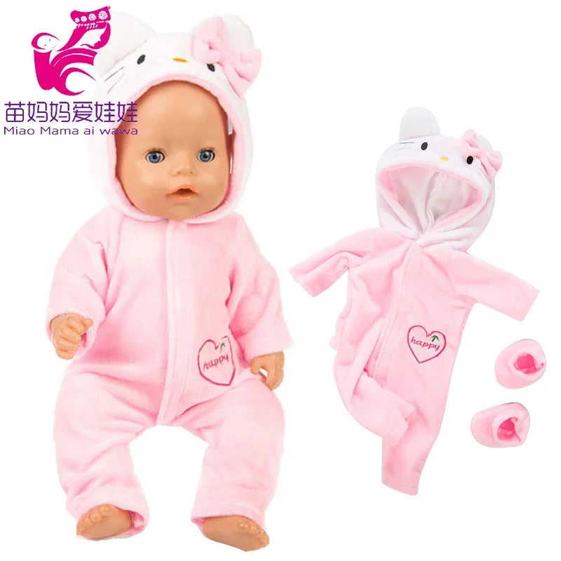 Doll Clothes for 43cm Baby Doll Leather Jacket Pants Set for 17 Inch Baby Doll Coat Winter Clothes Drop Shipping