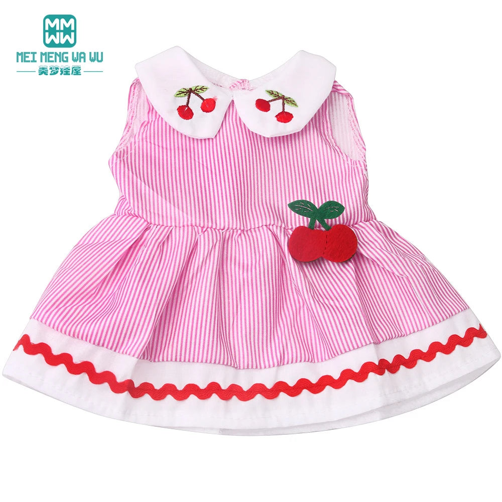 Doll Clothes Fashion T Shirt Pants Cartoon Dress Fits 45cm American Doll Toy Accessories Gift Girls