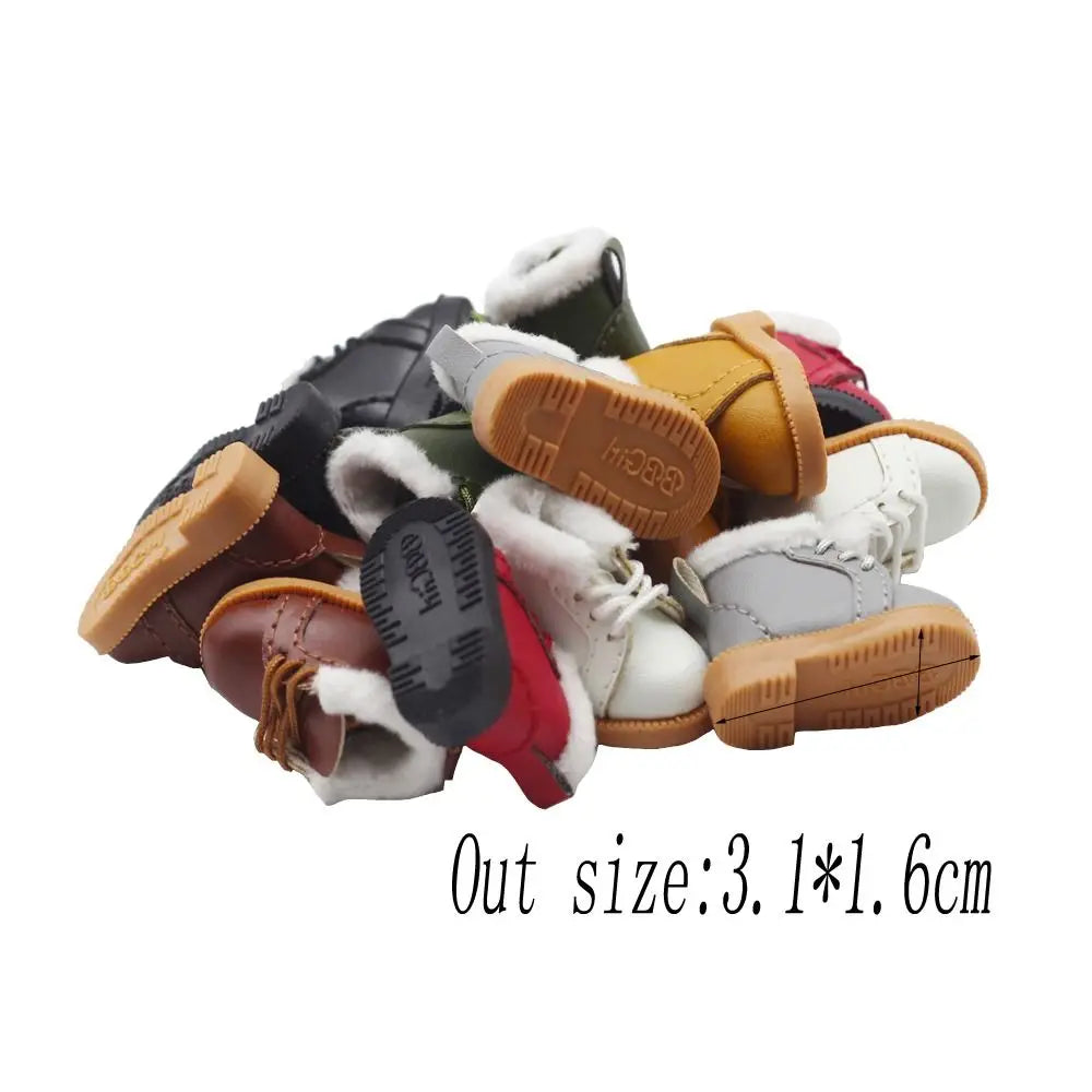 Doll Shoes 3.2cm 1/8  Doll For 1/6 Blythes OB22 Mini Doll Shoes Doll Clothes Accessories Shoes Accessories Doll Winter Boots