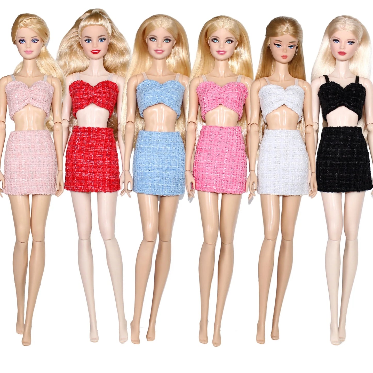 Doll Clothes FashionLittle Fragrance Suit Skirt Daily Wear Skirt Party Clothes For 1/6 Doll Accessories Girl Play House Dress Up